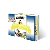 GEISHA Lightly Smoked Mussels in Olive Oil (Pack of 12), Chilean Mussels(Mytilus Chilensis)| Real Smoked - Zero Trans Fat - No Sugar Added – Farm Raised – Good Source of Iron – Gluten Free – Good Source of Protein