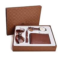 GYLXW Business Gift Set Fashion Glasses Quartz Watch Multi-Card Wallet Business Gift Box