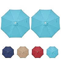 HealSmart 9' Patio Umbrella Replacement Canopy Cover with 8 Ribs, Outdoor Table Market Yard Umbrellas, Tan