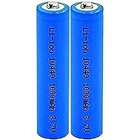 aa Lithium batteries10440 3.7V 1000Mah Lithium Battery Used for Flashlight Replacement Battery,2 Piece,2 Piece