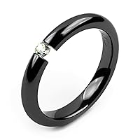 3.5mm wide comfort fit womens black titanium and diamond tension set engagement ring custom made