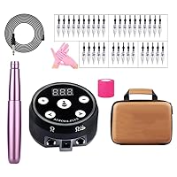Eyebrow Tattoo Kit,Eyebrow Pencil Set Plus Power Supply Tattoo And Embroidery Set, Eyebrow Tattoo And Embroidery Needle Set,Rose gold,A