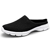Womens Breathable Mesh Walking Mules Sneakers Open Back Slip On Shoes