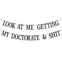 Doctorate Degree Banner, It's Dr Actually, Congrats on Doctor Degree Hanging Decorations, Class of 2024, Glittery Happy Graduation Party Decorations Backdrop Gifts for Doctoral Graduate