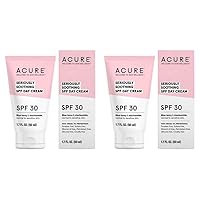 Acure Organics Seriously Soothing SPF 30 Face Cream (Pack of 2) With Aloe Vera, Argan Oil, Shea Butter, Coconut Oil and Blue Tansy, 1.7 fl. oz. each