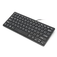 Wire Keyboard, USB Keyboard Low Profile Gaming Laptop Portable Ultra Slim Office PC (Black)