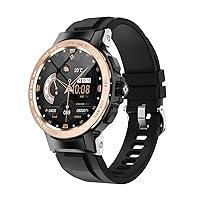High End Men Smart Watch Outdoor Fitness Watches with 24 Sports Modes, Ip68 Waterproof Smartwatch, Blood Oxygen Heart Rate Monitor (Gold)