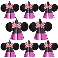 Amscan Minnie Mouse Forever Pink & Black Cone Hats - 7.25