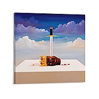 MALOOS Kanye West My Beautiful Dark Twisted Fantasy 18 Canvas Poster Wall Decorative Art Painting Living Room Bedroom Decoration Gift Frame-style16x16inch(40x40cm)