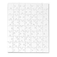 Hygloss Puzzles DIY Party Invite - Blank Puzzle for Decorating - Art Activity - Use as Party Favors - White, Sturdy – 8.5 x 11 Inches, 63 Pieces - Comes with Envelopes - 4 Qty