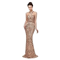 Women's Mermaid Prom Dress Bling Bling Sequins Lace Evening Party Gowns