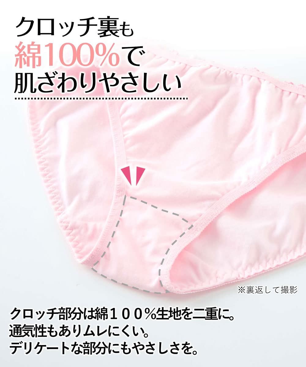 Nissen Women's Shorts, Lace, 100% Cotton, Set of 10, Regular, S, M, L, LL, multicolor