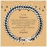 Stepson Gift From Stepdad. Stepson, You are Precious in every way. Birthday Gifts For Stepson. Keepsake Gifts Cuban Link Chain Bracelet