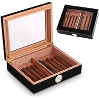 Cigar Humidor,Okiset/Cigar Accessories Cigar Humidor, Cigar Storage Box with Removable Partition, Cecigar Storage Cabinet Decorative Box