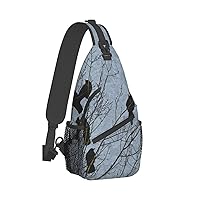 Black Crow Birds Print Trendy Casual Daypack Versatile Crossbody Backpack Shoulder Bag Fashionable Chest Bag