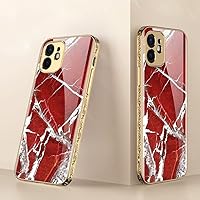 for iPhone 13 12 11 Pro Max Case 3D Floral Texture Bumper Full Protection Lens Camera Tempered Glass Case,red,for iPhone 12Pro Max