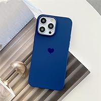 FORLUZ Candy Colorful Cute Love Heart Silicone Phone Case for iPhone 15 13 12 11 14 Pro Max Mini XR XS X 7 8 Plus Soft TPU Back Cover,Navy,for iPhone 14 Plus