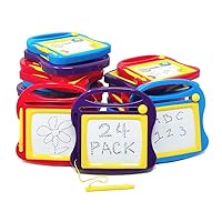 Boley 24-Pack Mini Magnetic Doodle Boards Set - Educational Drawing Pad for Kids - Mess-Free Sketching & Writing Learning Toys for Toddlers, Children Ages 3+ - Travel-Friendly, Creative, and Safe
