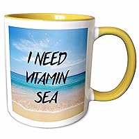 3dRose Tory Anne Collections Quotes - I NEED VITAMIN SEA - Mugs (mug_235377_8)