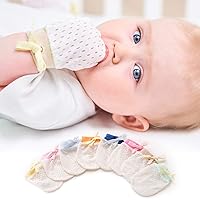 Pack of 16 Baby Mesh Gloves Cotton No Scratch Mittens for Unisex (8Colors/0-12Months)