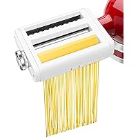 Pasta Maker Attachment for KitchenAid Stand Mixers 3 in 1 Set Includes Pasta Roller Spaghetti Cutter &Fettuccine Cutter, Durable Pasta Attachments for KitchenAid