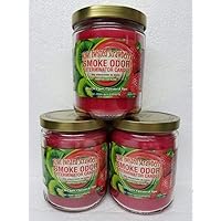 Smoke Odor Exterminator 13 oz Jar Candles Kiwi Twisted Strawberry, (3) Set of Three Candles.