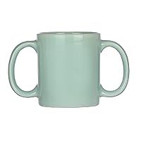 HealthGoodsIn Dual Handle Mug (Double Grip Mug) to Aid Tremors, MICROWAVE SAFE, 11.83 US Fl. Oz. (350 Ml) - Mint Green Color