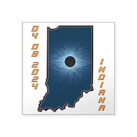CafePress Indiana 2024 Total Solar Eclipse Sticker Square Bumper Sticker Car Decal