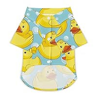 Yellow Ducks Hawaii Dog Shirt Funny Pet T-Shirts Breathable Clothes Puppy Shirts Gift for Small Dogs and Cats