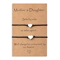 MANVEN Mothers Day Gifts for Mom Daughter, Mother Daughter Bracelets Mommy and Me Heart Matching Bracelets Daughter Gift from Mom