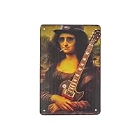 Treasure Gurus Novelty Mona Lisa Slash Metal Da Vinci Parody Sign Rock Music Bedroom Poster Man Cave Bar Wall Art Decor