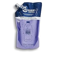 L'Occitane Relaxing & Foaming Lavender Bubble Bath Refill Enriched with Lavender Essential Oil, 16.9 fl. oz.