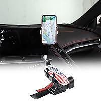 Car Phone Mount Fit for Chevrolet Corvette C8 2020-2024, Cell Phone Holder for Center Console Navigation Screen, Handsfree Car Phone Stand, with American Flag Telescopic Arm Holder - Style D