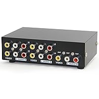 Panlong 4-Way AV Switch RCA Switcher 4 in 1 Out Composite Video L/R Stereo Audio Selector Box for DVD STB Game Consoles