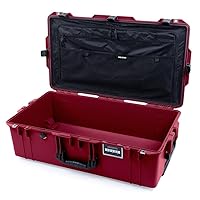 Pelican Color Case Oxblood Pelican 1615 Air case with Black Handles & latches. Comes Combo lid Pouch only.