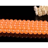 4mm Orange Chalcedony Beads,Orange Yellow Jade Beads,Loose Beads for Jewelry Making (YS22) (4mm, Orange)