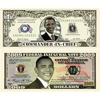 Barack Obama 44th President 2009 Double Collectors Bill Collector Set 1-One Million Dollar Bill and 1-2009 FEDERAL INAUGURAL NOTE 2009 Dollar Bill