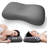 Ergonomic Contour Design Memory Foam Pillow for Side & Back & Stomach Sleepers, Cervical Shape Pillow for Bed Sleeping Gently Cradles Head & Provides Neck Support & Shoulder Pain Relief | Dark Gray