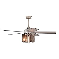 Warehouse of Tiffany Olivia 52 Inch Distressed Wood Finish Ceiling Fan with Light