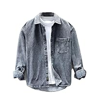 Spring Autumn Newly Men Shirts Retro Washed Casual Denim Shirt Designer