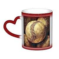 Color Changing Mug Vintage Baseball American Retro Balls Coffee Mug Ceramic Coffee Cups Creative Mug Coffee Magic Mugs Magic Tea Cup Mug