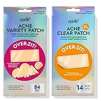 Acne Variety Patch Over-Zit - The Ultimate Hydrocolloid Solution of Acne Patch (84 counts + Large 14 counts) Acne Pimple Patches Blemish Patches