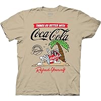 Ripple Junction Coca-Cola Coke Can at The Beach Drink Adult T-Shirt Officially Licensed