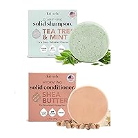 Kitsch Tea Tree & Mint Clarifying Shampoo Bar and Shea butter COnditioner Bar with Discount