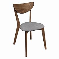 Coaster Furniture Alfredo Upholstered Grey and Natural Walnut (Set of 2) Dining Chair 17.5