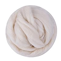 100g White Wool Soft Felting Wool Roving Spinning Weaving Wool Fiber for Crafts (Color : White)
