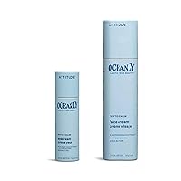 Bundle of ATTITUDE Oceanly Eye Cream Stick, EWG Verified, Plastic-free, Plant and Mineral-Based Ingredients, Vegan, PHYTO CALM, Unscented, 0.3 O + Face Cream Stick, PHYTO CALM, Unscented, 1 Oz