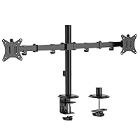 Mount-It! Dual Monitor Stand for Desk, Adjustable Tilt Swivel on Double Monitor Mounts for Screens up to 32” and 19.8 Lbs, Monitor Arms for 2 Monitors, VESA 75x75 and 100x100 C-clamp & Grommet