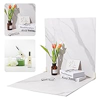 BEIYANG 2 Marble 24x24in Photography Backdrop Boards with 2 PCS Bracket for Flat Lay or Food Photography Background Marble and White Backdrop Photo Table Backdrop
