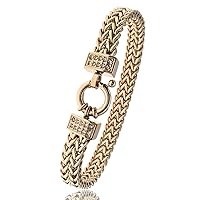 ATFOR Bracelets For Women,Waterproof Gold Bracelets for Women, Multi-Length Stainless Steel Bracelets For Women,Trendy Rose Gold Bracelets for Women,Crystal Elasticity Round Clasp,6.5'-8.5'Length